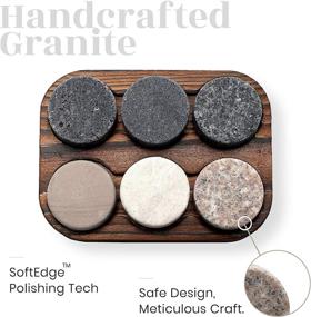 img 2 attached to 🥃 R.O.C.K.S. Whiskey Chilling Stones - Premium Handcrafted Granite Round Sipping Rocks, Set of 6 - Hardwood Tray - Perfect Gift