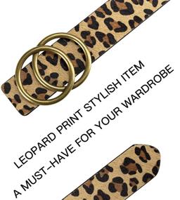 img 2 attached to Womens Leopard Leather Buckle LOKLIK Women's Accessories