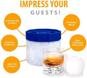 img 3 attached to 🥃 Premium Stackable Round Ice Cube Maker for Whiskey and Bourbon - Slow Melting 2.5 Inch Ice Spheres (Pack of 6, Multi)