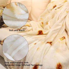 img 3 attached to 🌯 Outivity Burrito Tortilla Blanket - Oversized 80 Inch Flannel Tortilla Blanket for Adults and Kids – Round, Soft, and Novelty Gift for Everyone!