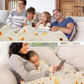 img 1 attached to 🌯 Outivity Burrito Tortilla Blanket - Oversized 80 Inch Flannel Tortilla Blanket for Adults and Kids – Round, Soft, and Novelty Gift for Everyone!