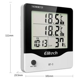 img 1 attached to Elitech BT-3 Digital Hygrometer Thermometer: Accurate Temperature and Humidity Monitor for Indoor/Outdoor Use