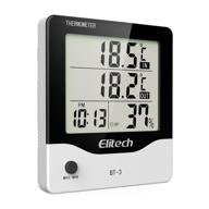 elitech bt-3 digital hygrometer thermometer: accurate temperature and humidity monitor for indoor/outdoor use logo