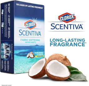 img 3 attached to 🥥 Clorox Scentiva Fabric Softening Dryer Sheets: Pacific Breeze & Coconut Scent, 105 Count