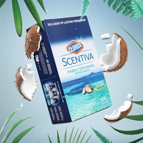 img 1 attached to 🥥 Clorox Scentiva Fabric Softening Dryer Sheets: Pacific Breeze & Coconut Scent, 105 Count