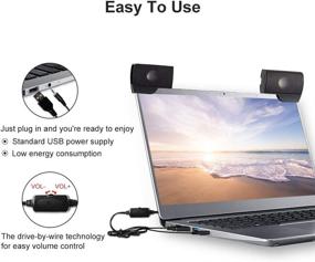 img 3 attached to 🔊 Enhance Your Audio Experience with SUPVIN Portable Mini Computer Clip-On Speaker: Compact USB Powered Wired Laptop Stereo Multimedia Soundbar for Notebook Laptop Computer PC Desktop Tablets