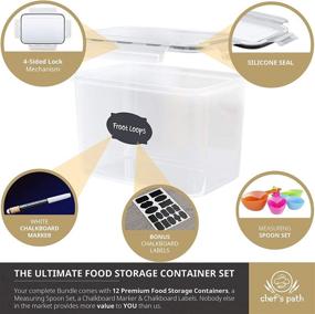 img 2 attached to 🍽️ Chef’s Path Airtight Food Storage Containers - 12 PC Set for Flour, Sugar, Baking Supplies