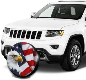 img 1 attached to 🦅 Foruidea Waterproof American Flag Eagle Spare Tire Cover UV Sun Wheel Tire Cover - Fits Jeep, Trailer, RV, SUV, and Various Vehicles (14, 15, 16, 17 Inch)