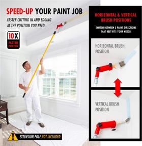 img 2 attached to 🖌️ COLBENT Multi-Angle Paint Brush Extender: High Ceiling Paint Edger & Extension Handle for Effortless Corner Painting with Long Painting Pole Attachments