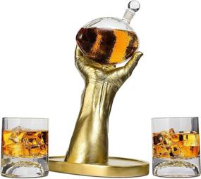 img 3 attached to Whiskey Decanter Set Glasses for Football Enthusiasts