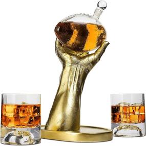 img 4 attached to Whiskey Decanter Set Glasses for Football Enthusiasts