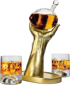 img 2 attached to Whiskey Decanter Set Glasses for Football Enthusiasts