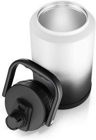 img 3 attached to 🥤 One Gallon Vacuum Insulated Jug - Sursip Double-Walled Stainless Steel 128oz Water Bottle, Hot/Cold Thermo, Ideal for Travel, Camping, Sports, Outdoor & Driving (White-Black)