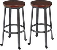 🪑 rustic brown pub height barstool set of 2, 29 inch seat height by ball & cast logo