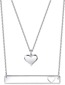 img 3 attached to 💕 CHICLOVE Mother Daughter Jewelry Sets: Cutout Heart Necklaces - 2 Sterling Silver Necklaces