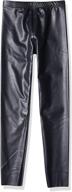 👖 hue girls' faux leather high-waisted leggings logo