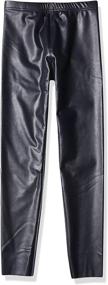 img 2 attached to 👖 HUE Girls' Faux Leather High-Waisted Leggings