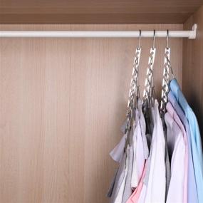 img 3 attached to 4 Pack ECTY Space Saving Metal Hangers - Magic Cascading Closet Clothes Organizer