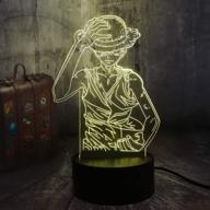 🐒 unique monkey d. luffy 3d led night light: perfect décor for home, bedroom, and child's room - 7 vibrant colors - great for birthdays and christmas - genuine japan anime collectible логотип