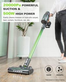 img 1 attached to 🌿 Greenworks 24V Brushless Cordless Stick Vacuum - Lightweight and Efficient with LED Lights and USB-C Battery (Green)