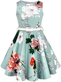 img 3 attached to 👗 Captivating Vintage Rockabilly Sleeveless Occasion Dresses for Girls