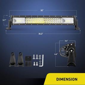 img 3 attached to Nilight 18017C-A 32Inch LED Light Bar: 378W Triple Row, 37800LM, Flood Spot Combo Driving Lights for Trucks Jeep UTV ATV Boat - Super Bright, Off Road - 2 Yr Warranty