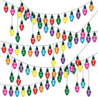 🎄 72-piece colorful light bulb cut-outs with 120 removable glue point dots and dark green twine for christmas decor, industrial chic classroom and birthday decoration logo