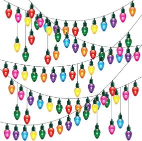 img 4 attached to 🎄 72-Piece Colorful Light Bulb Cut-Outs with 120 Removable Glue Point Dots and Dark Green Twine for Christmas Decor, Industrial Chic Classroom and Birthday Decoration