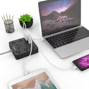img 1 attached to 💡 AHRISE Power Strip with 6 Outlets and 4 USB Ports - Ideal for Home, Office, Hotel, Cruise Ship - 5ft Long Cord