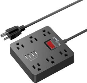 img 4 attached to 💡 AHRISE Power Strip with 6 Outlets and 4 USB Ports - Ideal for Home, Office, Hotel, Cruise Ship - 5ft Long Cord