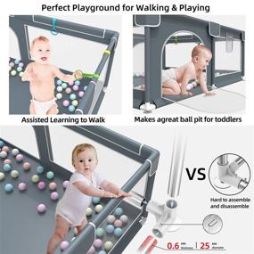 img 1 attached to 👶 Baby Playpen with 50PCS Pit Balls: A Safe, Portable and Fun Indoor & Outdoor Kids Activity Center