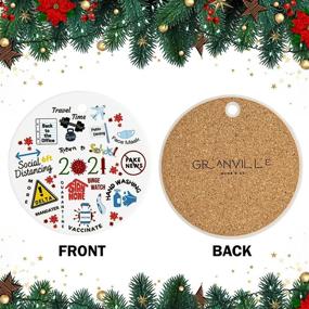 img 1 attached to 🎄 Granville 2021 Christmas Ornaments - Festive Keepsake Tree Decorations - Commemorative Pandemic Ornaments - 3.5 Inch Ceramic Hanging Ornaments