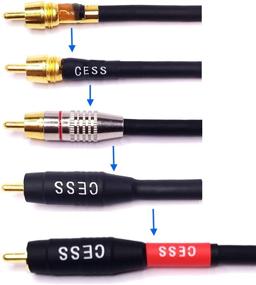 img 2 attached to 💧 Waterproof RCA Cable, Phono Male to Male (6 inches) - CESS-075-6i Heavy Duty