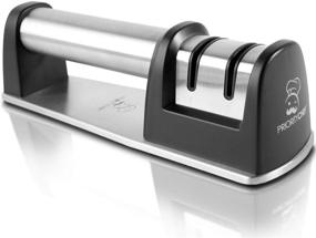 img 4 attached to 🔪 PriorityChef Knife Sharpener with 2-Stage Diamond Coated Wheel System for Straight and Serrated Knives – Fast, Safe, and Effortless Sharpening Solution