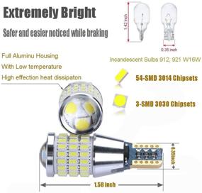 img 3 attached to 🔆 Enhanced iBrightstar 912 921 W16W T15 906 LED Bulbs with Projector - High Visibility Strobe Blinking LED Reverse Lights for Back Up Applications, Xenon White - 9-30V Compatible