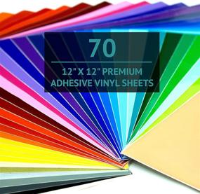 img 4 attached to 🌟 Bright Idea Permanent Vinyl Sheets - 70 Pack 12”x12” Assorted Colors (Glossy, Matte, Metallic) - Crafters Vinyl Bundle for Cricut & Silhouette