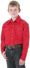 img 2 attached to Optimized Search: Boys' Western Solid Snap Shirt with Long Sleeves by Wrangler