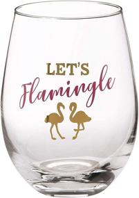 img 1 attached to 🍷 Lillian Rose Flamingo Party Stemless Wine Glasses Set of 4 with Sayings, Multi, 3.25x3.25x4.75