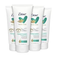 🧴 dove body love fragrance-free hand cream 3 oz (pack of 4) - sensitive care for rough or dry skin - soothes and comforts logo