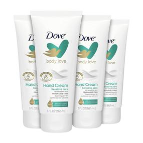 img 4 attached to 🧴 Dove Body Love Fragrance-Free Hand Cream 3 oz (Pack of 4) - Sensitive Care for Rough or Dry Skin - Soothes and Comforts