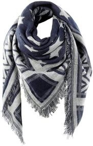 img 4 attached to Winter Plaid Scarf Blanket Shawl Women's Accessories