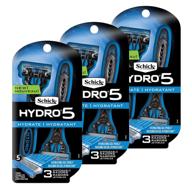 🪒 schick hydro 5 disposable razors with flip beard trimmer - 9 count: ultimate men's grooming solution logo