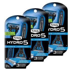 img 4 attached to 🪒 Schick Hydro 5 Disposable Razors with Flip Beard Trimmer - 9 Count: Ultimate Men's Grooming Solution