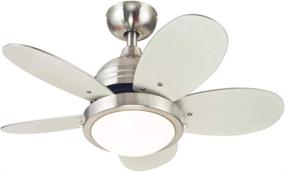 img 1 attached to 🌀 Ciata Lighting 30-Inch Roundabout Integrated Indoor Ceiling Fan: Brushed Nickel Finish, Dimmable LED, Opal Frosted Glass, Reversible Multi-Color/White Blades - 1 Pack