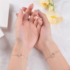 img 1 attached to 🌸 PESMES Customizable Friendship Bracelets for Teen Girls – Adorable Best Friend Bracelets Set with 14K Gold Plating and Lovely Handmade Charms