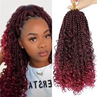 👩 fayasu boho box braids crochet hair: 14inch black women's synthetic braiding extension - 8 pack with curly ends - goddess box braids logo