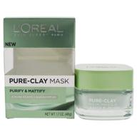 🧖 l'oréal paris pure-clay face mask with eucalyptus for oily skin - purify and matify with 1.7oz (pack of 1) logo