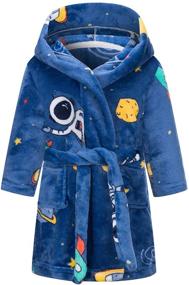 img 4 attached to 👨 Astronaut-themed Hooded Bathrobe Sleepwear for Boys in Sleepwear & Robes