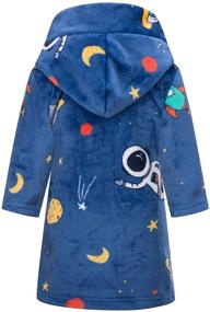 img 3 attached to 👨 Astronaut-themed Hooded Bathrobe Sleepwear for Boys in Sleepwear & Robes