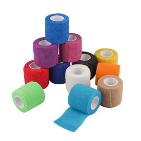 img 4 attached to Mooerca 12 Pack Rainbow Self Adherent Cohesive Wrap Bandages 2 Inches X 5 Yards - First Aid Tape, Elastic Self Adhesive Tape, Athletic Sports Wrap Tape for Wrist, Ankle and Sports Injuries